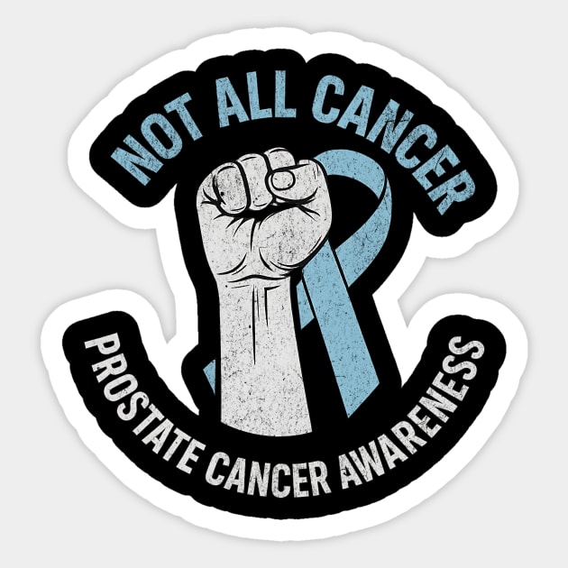 Not All Cancer Is Pink Prostate Cancer Awareness Ribbon Light Blue Sticker by ArtistTee ⭐⭐⭐⭐⭐